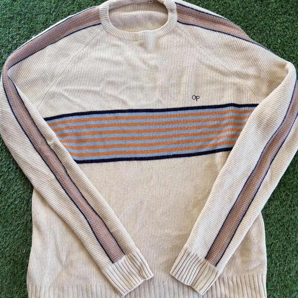 Ocean-pacific Men's Tan and Cream Jumper